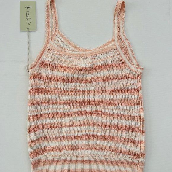 JOIE Knit Tank  Top Orange / White - Picture 3 of 3